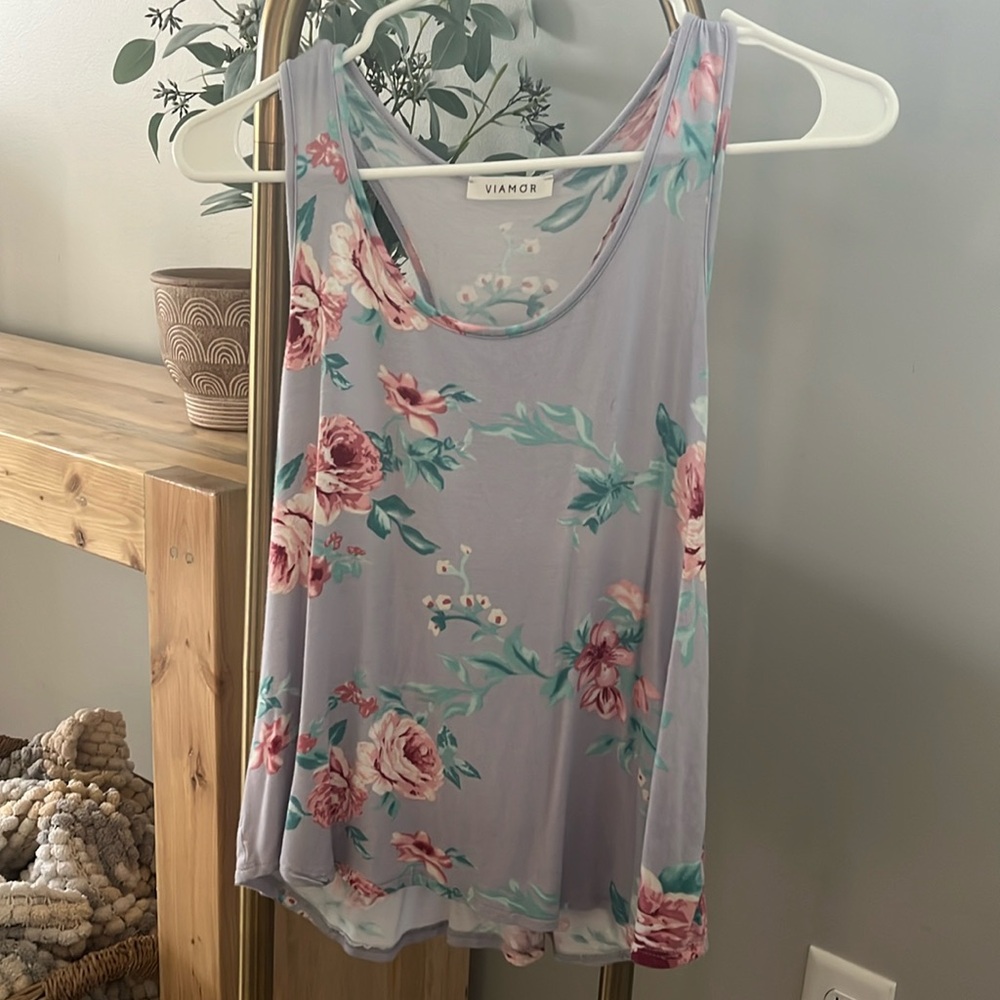 Floral High Low Tank